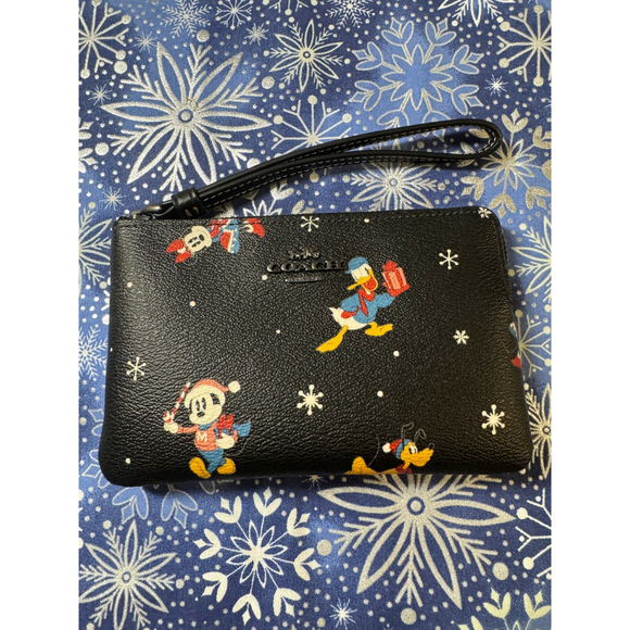 Coach Disney Wristlet Wallet, One size, Black Multicolor Christmas - Picture 1 of 8